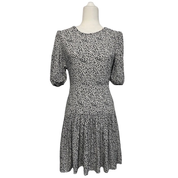 Free People Short Sleeve Tear Drop Back Black & White Dress - Size Small - Picture 1 of 15